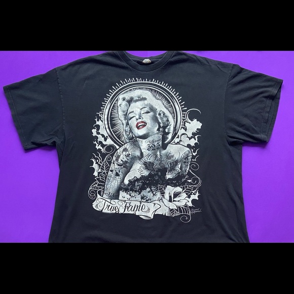 Marilyn Monroe Gangster True Fame 100% Preshrunk Cotton Graphic Short Sleeve Tee - Picture 2 of 8